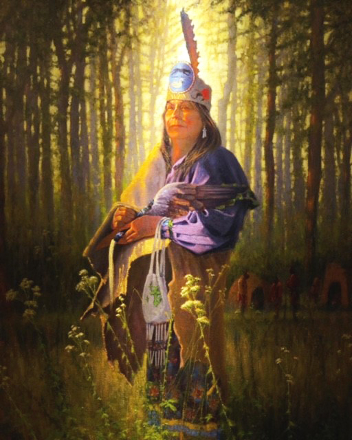 Original portrait of Chief Glenna Wallace by award-winning artist Doug Hall